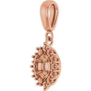 18K Rose Gold 6x3.5 mm Marquise Pendant Mounting – image 4