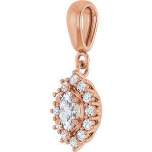 14K Rose Gold 6x3.5 mm Marquise Pendant Mounting – image 3