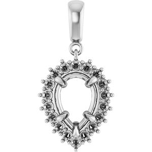 Sterling Silver 10x7 mm Pear Pendant Mounting – image 2