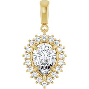 14K Yellow Gold 10x7 mm Pear Pendant Mounting
