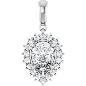 Platinum 10x7 mm Pear Pendant Mounting