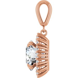 14K Rose Gold 11 mm Round Pendant Mounting – image 5