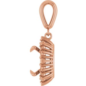 18K Rose Gold 11 mm Round Pendant Mounting – image 6
