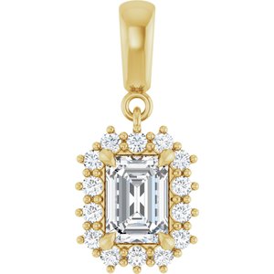 14K Yellow Gold 7x5 mm Emerald Pendant Mounting
