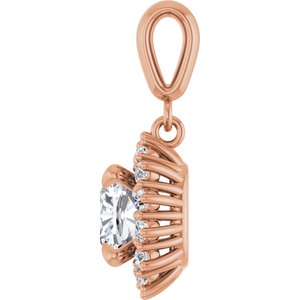 10K Rose Gold 7x7 mm Cushion Pendant Mounting – image 5