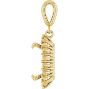 10K Yellow Gold 10x7 mm Emerald Pendant Mounting – image 6