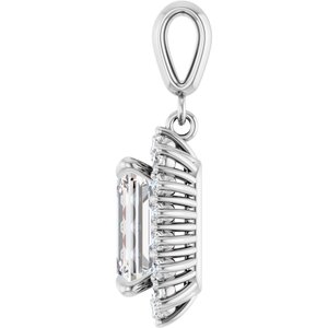 18K White Gold 10x7 mm Emerald Pendant Mounting – image 5