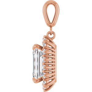 14K Rose Gold 10x7 mm Emerald Pendant Mounting – image 5