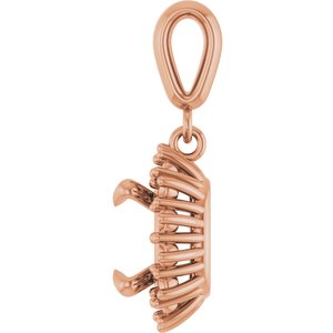 10K Rose Gold 7.5x7.5 mm Cushion Pendant Mounting – image 6