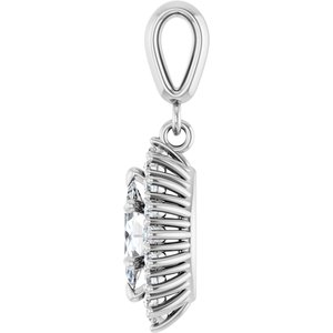 14K White Gold 8x4 mm Marquise Pendant Mounting – image 5