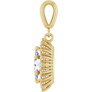10K Yellow Gold 8x4 mm Marquise Pendant Mounting – image 5