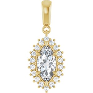 14K Yellow Gold 11x5.5 mm Marquise Pendant Mounting