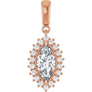 10K Rose Gold 11x5.5 mm Marquise Pendant Mounting
