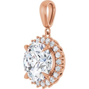 10K Rose Gold 13 mm Round Pendant Mounting – image 3