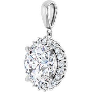 10K White Gold 13 mm Round Pendant Mounting – image 3
