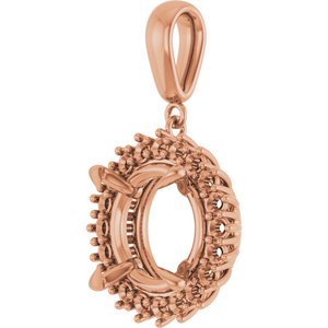 18K Rose Gold 13 mm Round Pendant Mounting – image 4