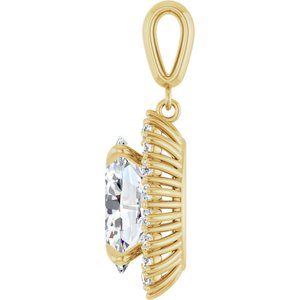18K Yellow Gold 14x10 mm Oval Pendant Mounting – image 5