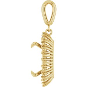 10K Yellow Gold 14x10 mm Oval Pendant Mounting – image 6