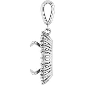 18K White Gold 14x10 mm Oval Pendant Mounting – image 6
