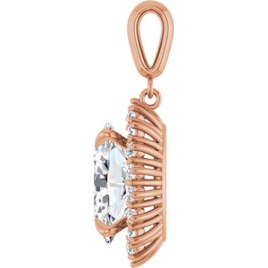 18K Rose Gold 14x10 mm Oval Pendant Mounting – image 5