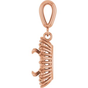 14K Rose Gold 8x6 mm Oval Pendant Mounting – image 6