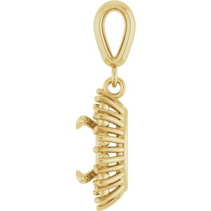 18K Yellow Gold 8x6 mm Oval Pendant Mounting – image 6