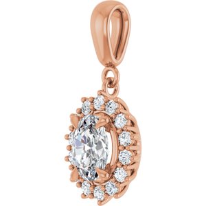 10K Rose Gold 7.5x5.5 mm Oval Pendant Mounting – image 3