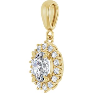 14K Yellow Gold 7.5x5.5 mm Oval Pendant Mounting – image 3