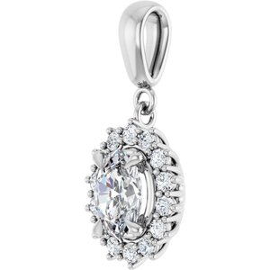 14K White Gold 7.5x5.5 mm Oval Pendant Mounting – image 3