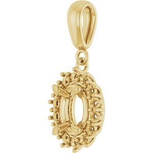 18K Yellow Gold 7.5x5.5 mm Oval Pendant Mounting – image 4