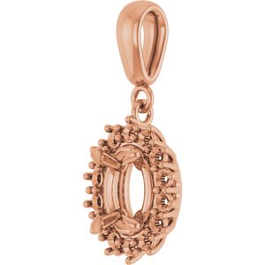 18K Rose Gold 7.5x5.5 mm Oval Pendant Mounting – image 4