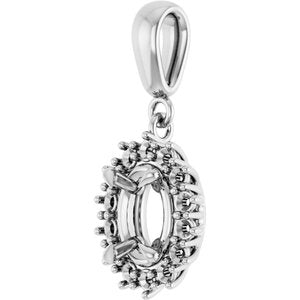 10K White Gold 7.5x5.5 mm Oval Pendant Mounting – image 4