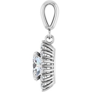 18K White Gold 7.5x5.5 mm Oval Pendant Mounting – image 5