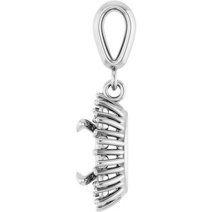 10K White Gold 7.5x5.5 mm Oval Pendant Mounting – image 6