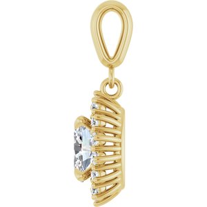 18K Yellow Gold 7.5x5.5 mm Oval Pendant Mounting – image 5