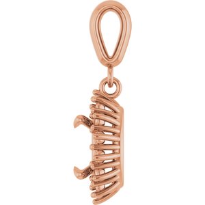 14K Rose Gold 7.5x5.5 mm Oval Pendant Mounting – image 6