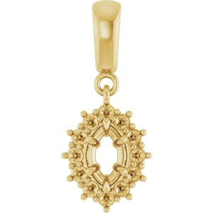 14K Yellow Gold 6x3.5 mm Marquise Pendant Mounting – image 2