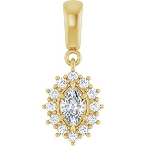 18K Yellow Gold 6x3.5 mm Marquise Pendant Mounting