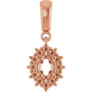 10K Rose Gold 6x3.5 mm Marquise Pendant Mounting – image 2