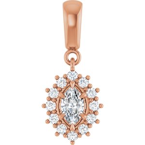 18K Rose Gold 6x3.5 mm Marquise Pendant Mounting