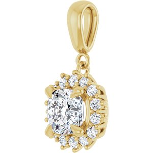 10K Yellow Gold 6.5x6.5 mm Cushion Pendant Mounting – image 3