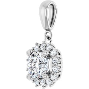 18K White Gold 6.5x6.5 mm Cushion Pendant Mounting – image 3