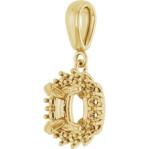 10K Yellow Gold 6.5x6.5 mm Cushion Pendant Mounting – image 4