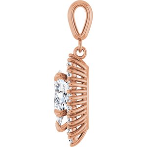 14K Rose Gold 10.5x5.5 mm Pear Pendant Mounting – image 5
