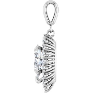 14K White Gold 10.5x5.5 mm Pear Pendant Mounting – image 5