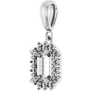 Sterling Silver 7x5 mm Emerald Pendant Mounting – image 4