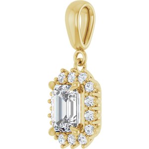 18K Yellow Gold 7x5 mm Emerald Pendant Mounting – image 3