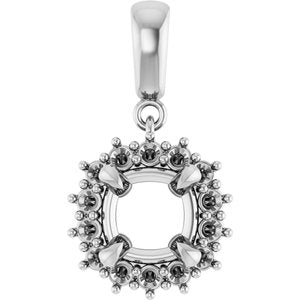 Platinum 7x7 mm Cushion Pendant Mounting – image 2