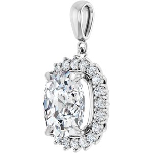 Sterling Silver 12x10 mm Elongated Cushion Pendant Mounting – image 3