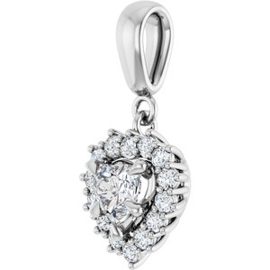 18K White Gold 5x5 mm Heart Pendant Mounting – image 3